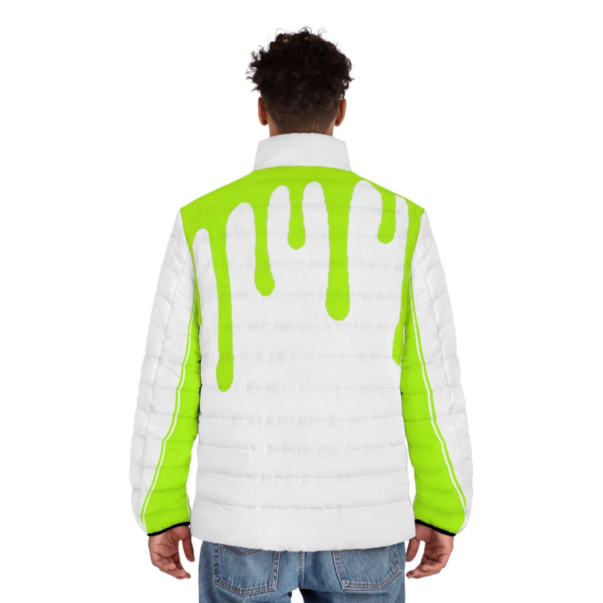 Men's Puffer Jacket (AOP) Coat Bachi Slime Printify