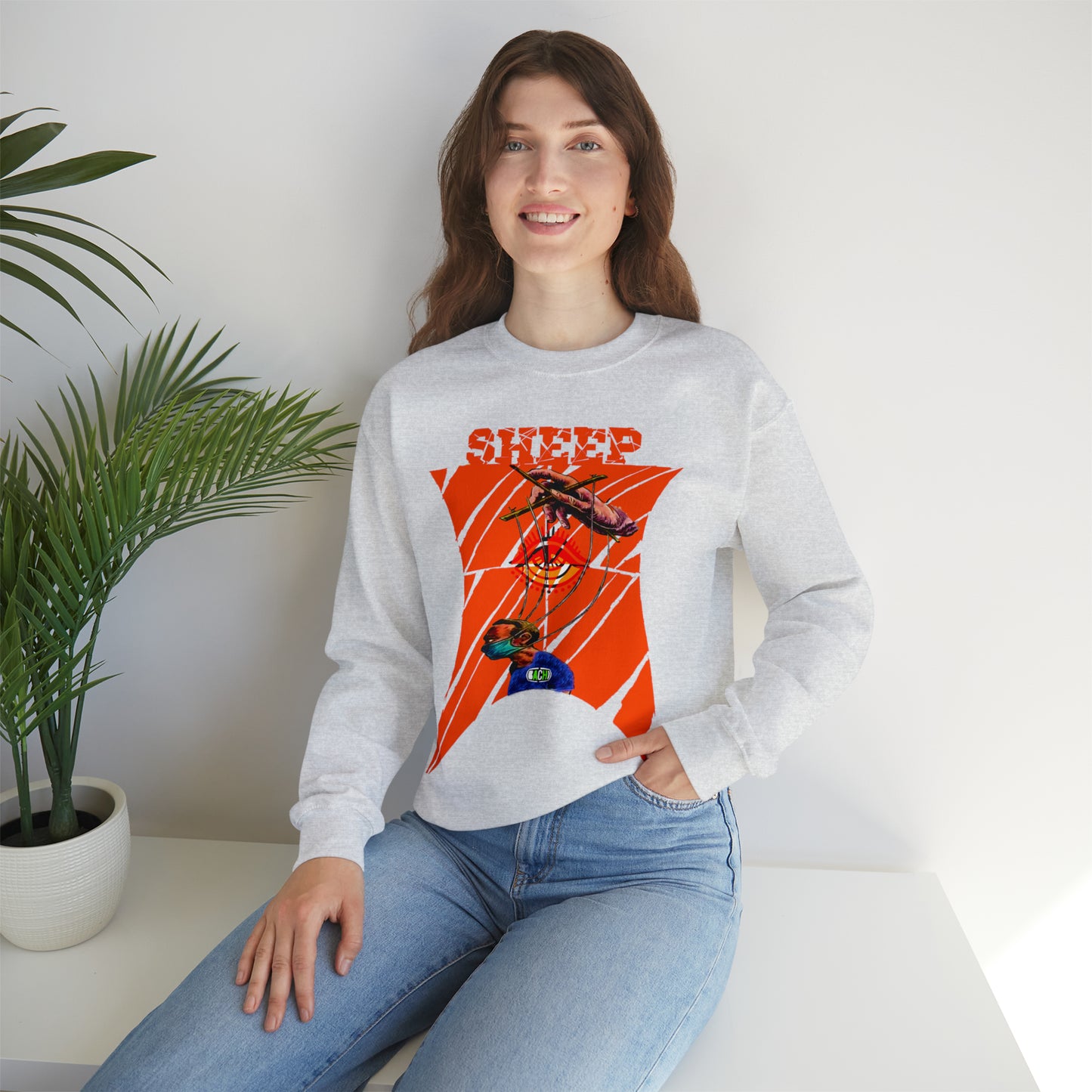 Unisex Sweatshirt Sheep And Puppet