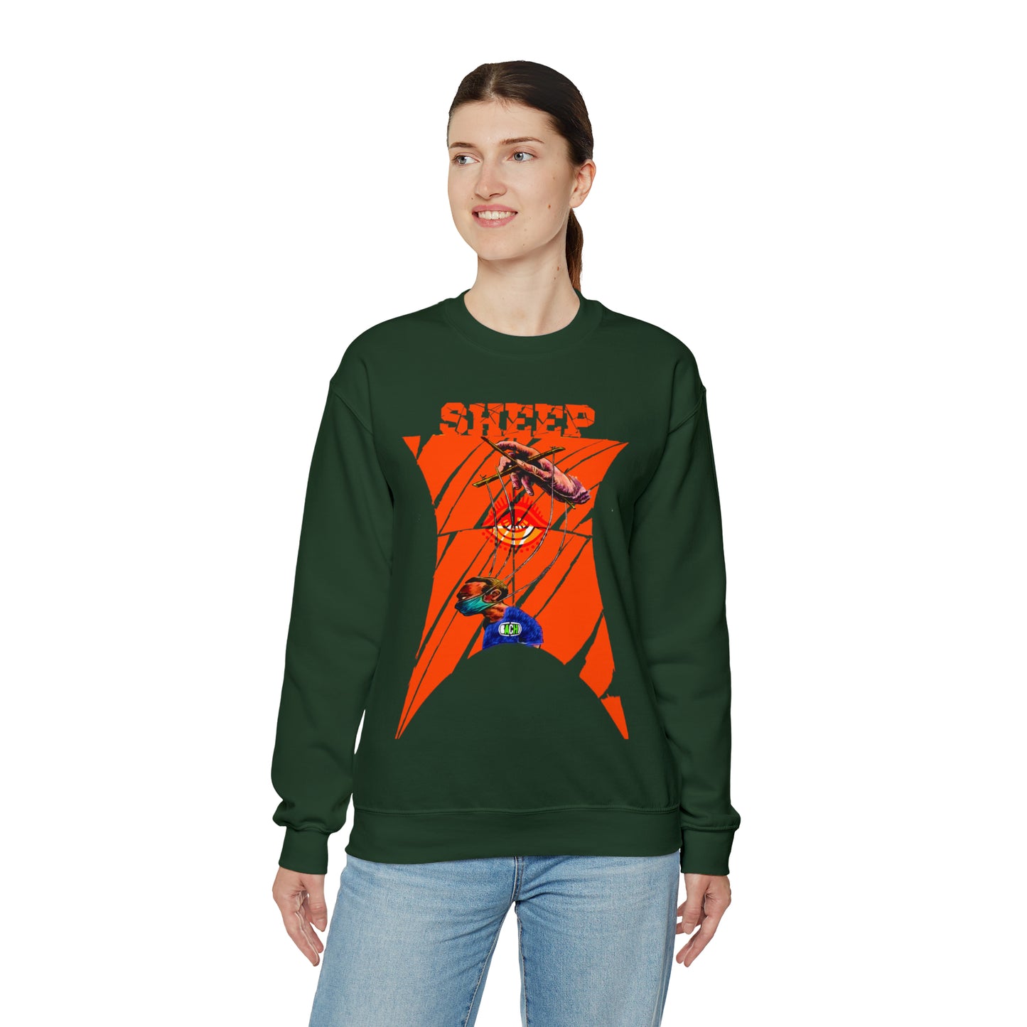 Unisex Sweatshirt Sheep And Puppet