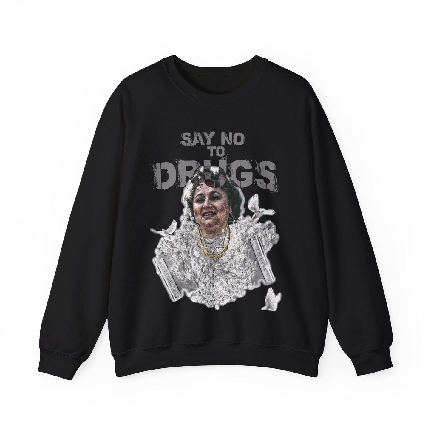 Unisex Sweater Griselda Blanco White Birds Printify