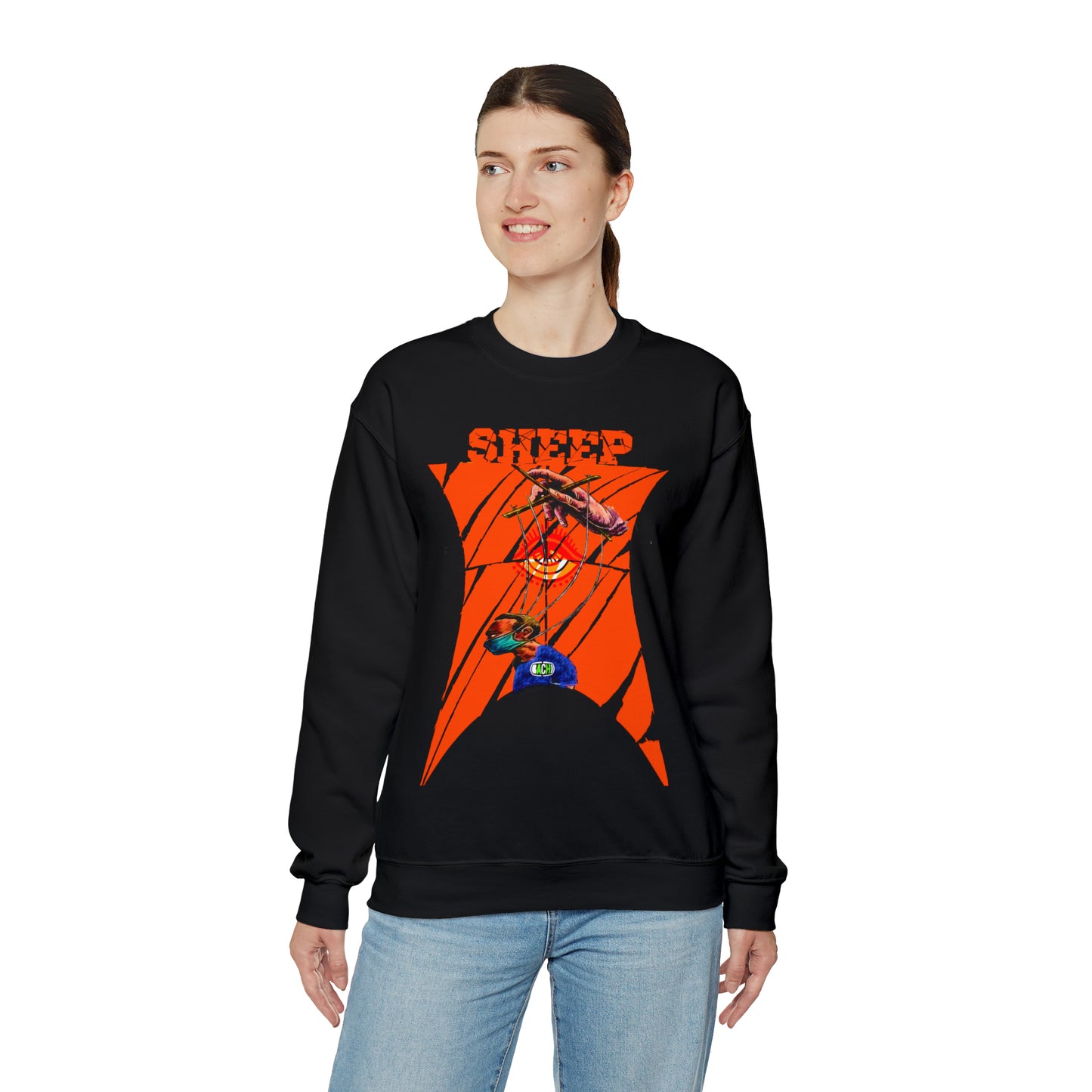 Unisex Sweatshirt Sheep And Puppet