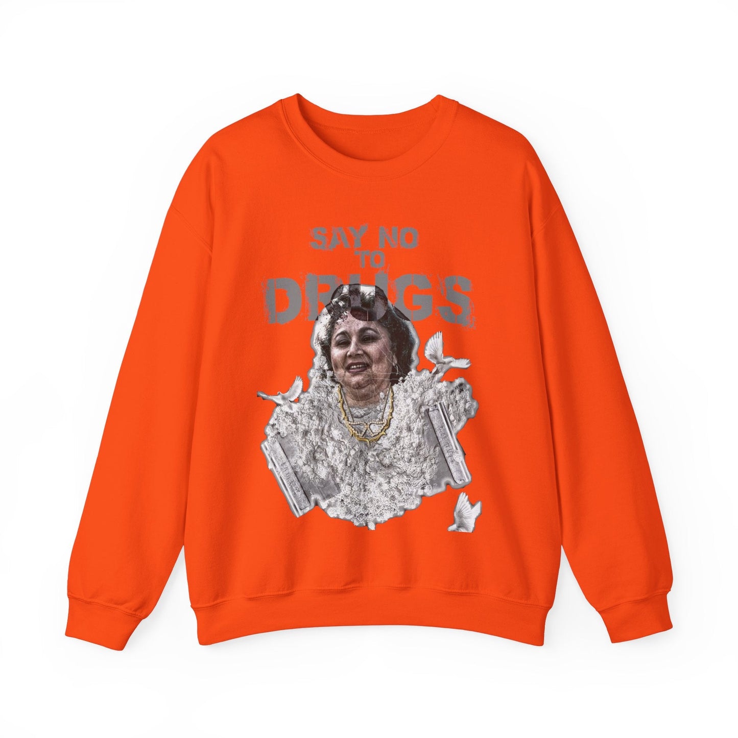 Unisex Sweater Griselda Blanco White Birds Printify