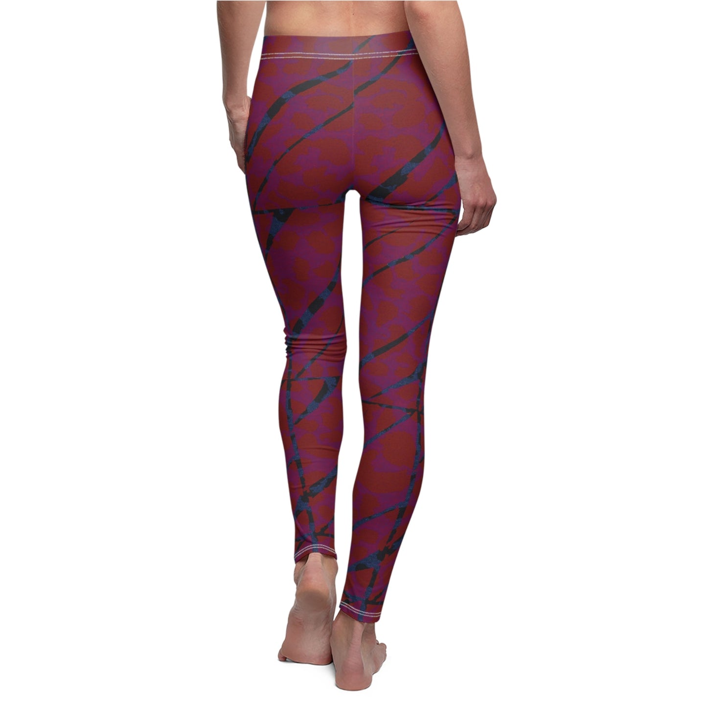 Women's Casual Leggings Bachi Red Blue Printify