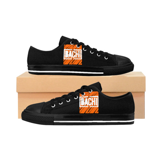 Mens Low cut Sneakers Orange and Black Drippers