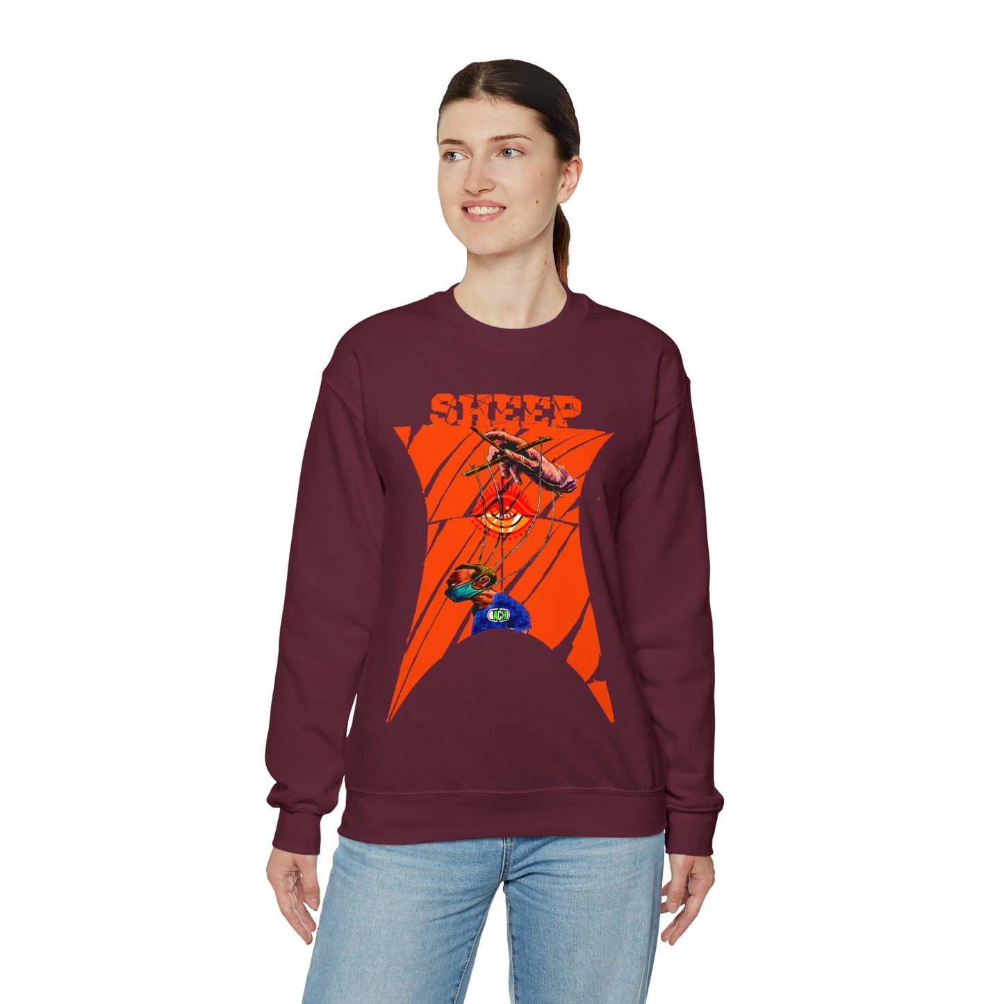 Unisex Sweatshirt Sheep And Puppet