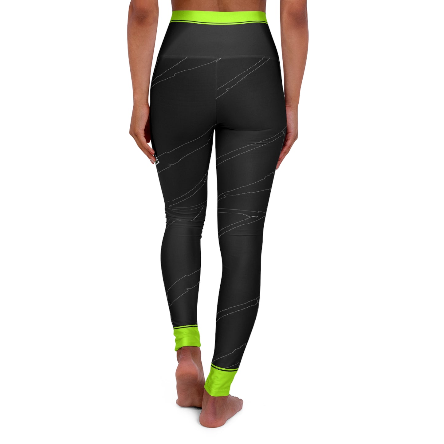 Women's Yoga Leggings Green Stripe