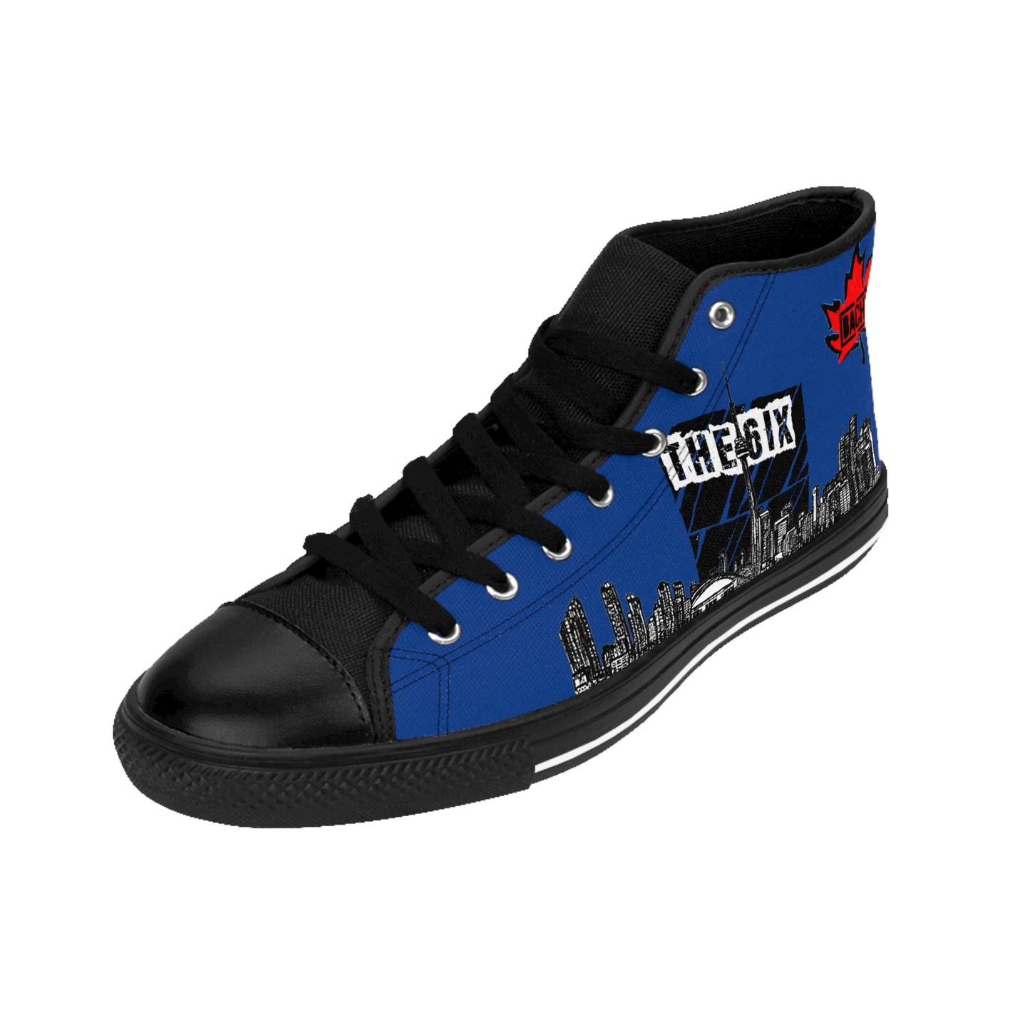 Men's High Top Sneakers Drippers Toronto Skyline Blue Printify