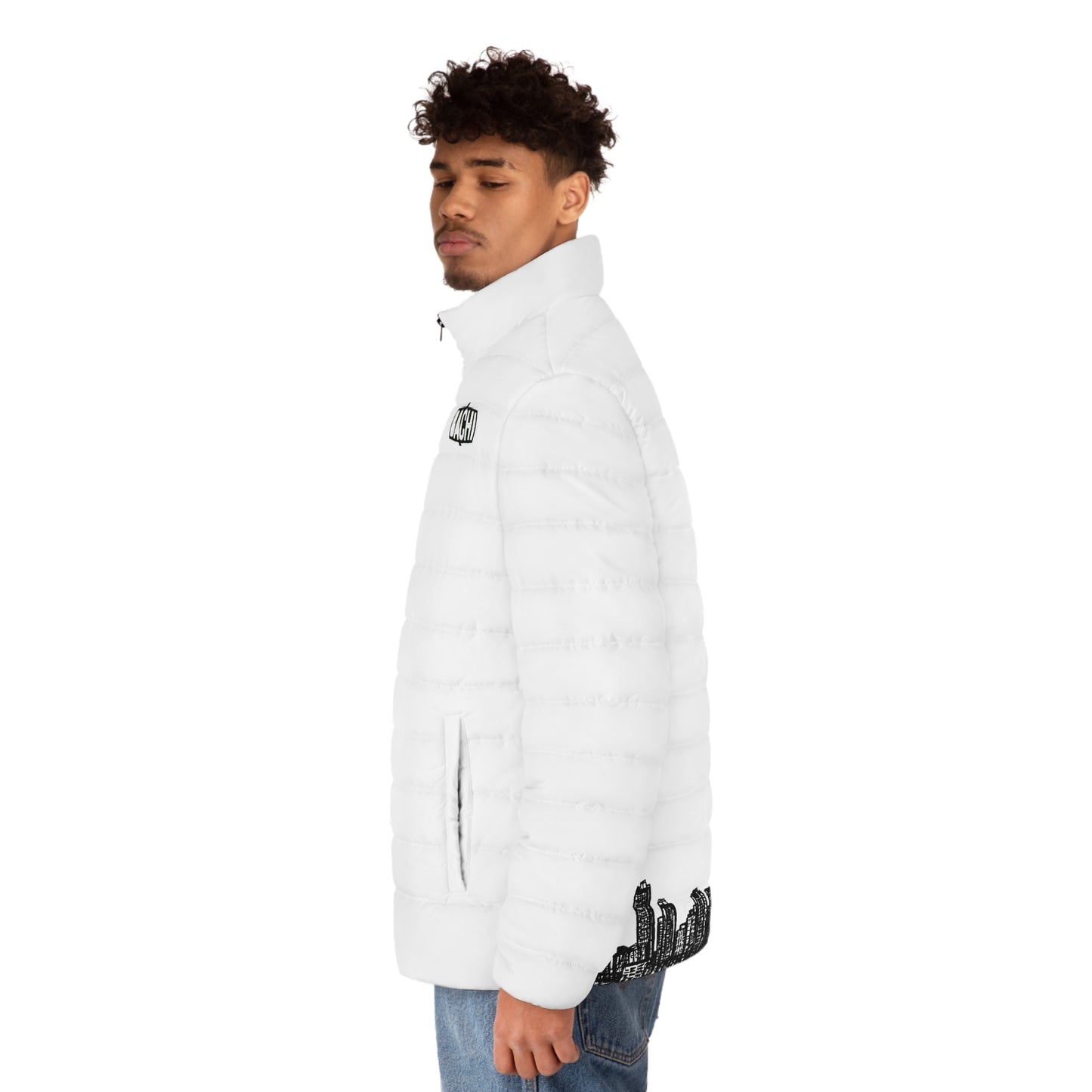 Men's Puffer Jacket (AOP) Bachi 6ix Toronto Skyline Printify