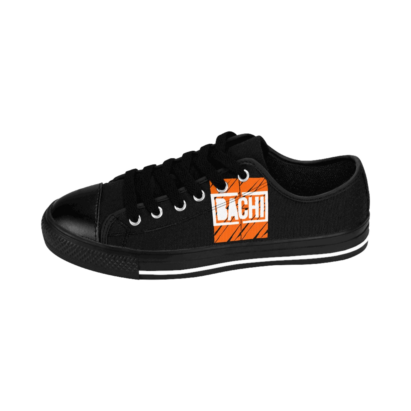 Mens Low cut Sneakers Orange and Black Drippers