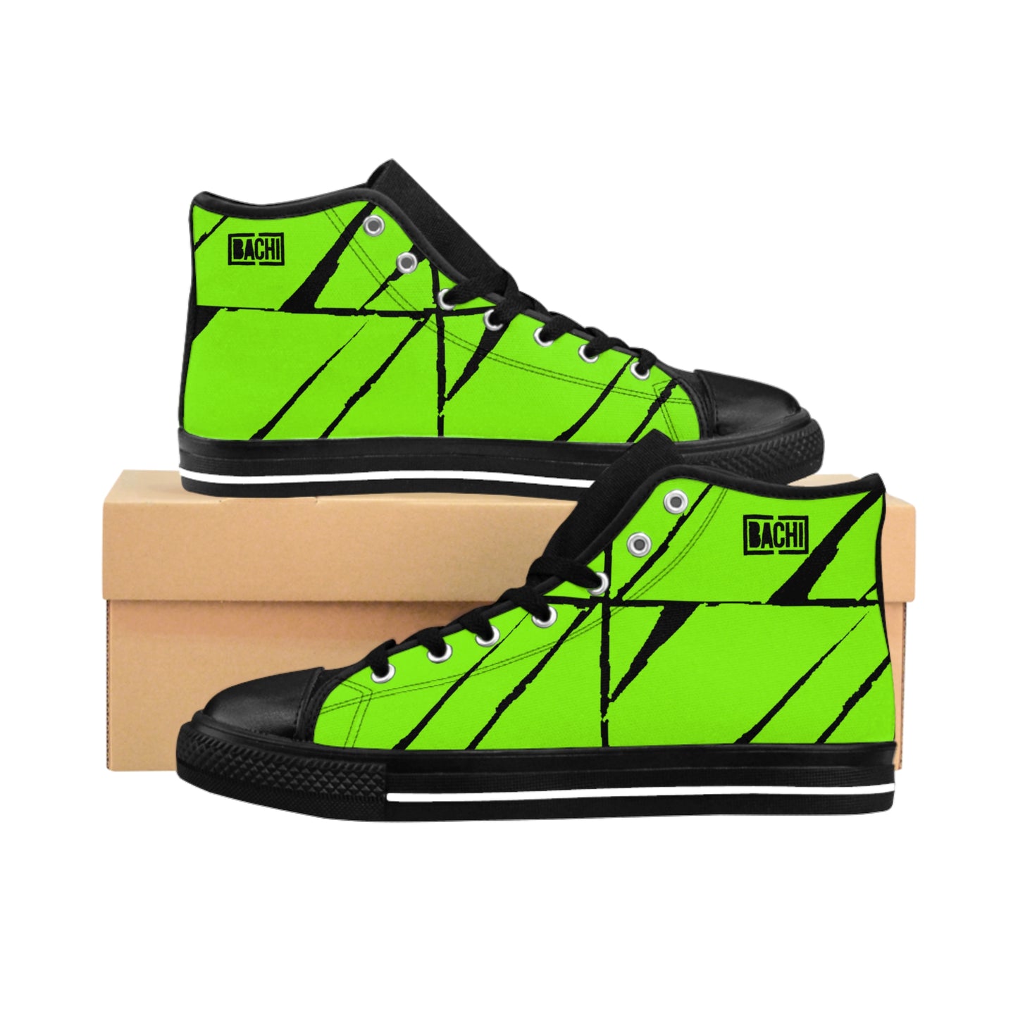 Men's High-top Sneakers Bachi Green Square