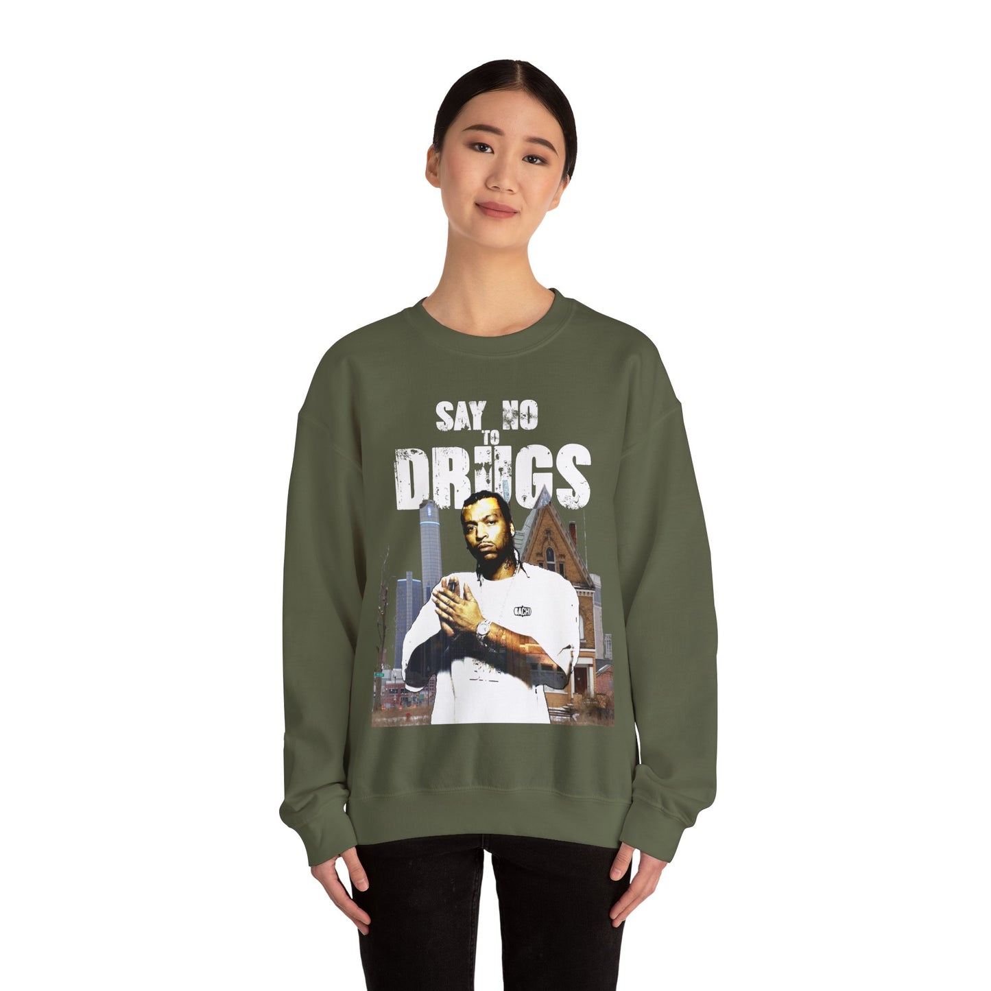 Unisex Crewneck Sweatshirt Big Meech BMF Say No To Drugs