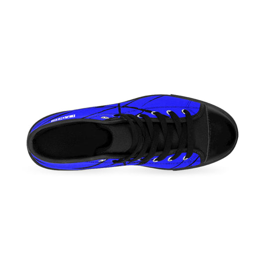 Men High-Top Sneakers Blue Squares