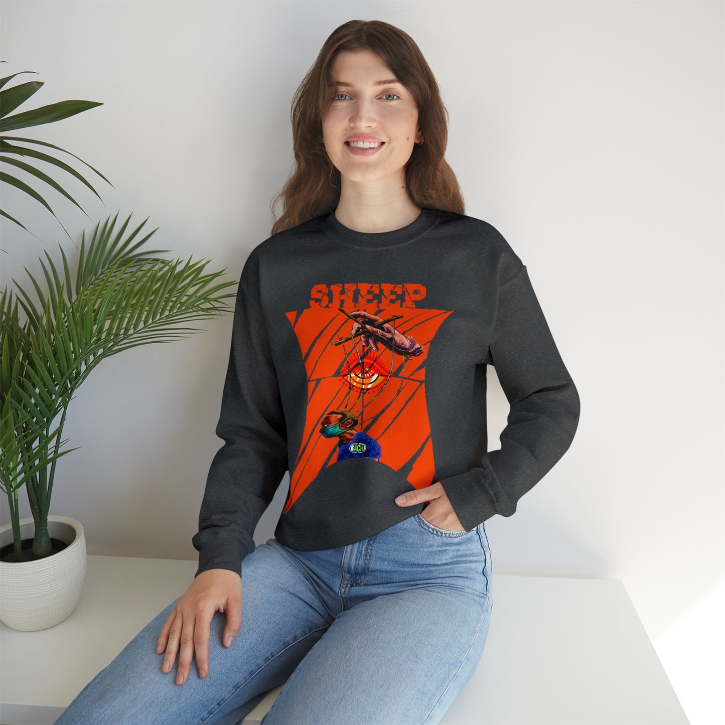 Unisex Sweatshirt Sheep And Puppet