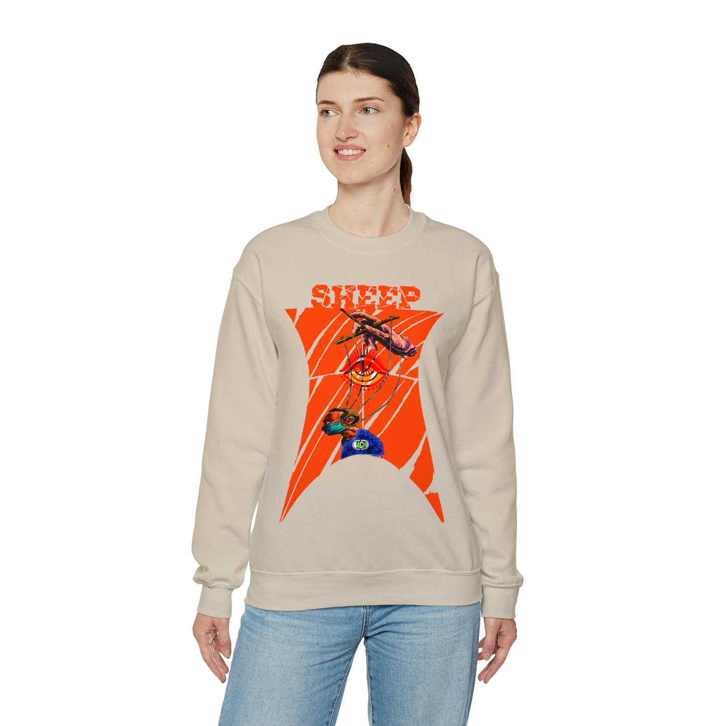 Unisex Sweatshirt Sheep And Puppet