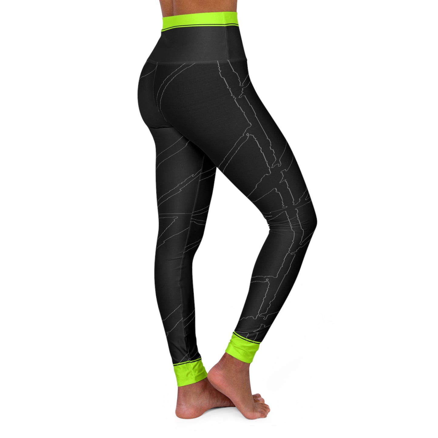 Women's Yoga Leggings Green Stripe
