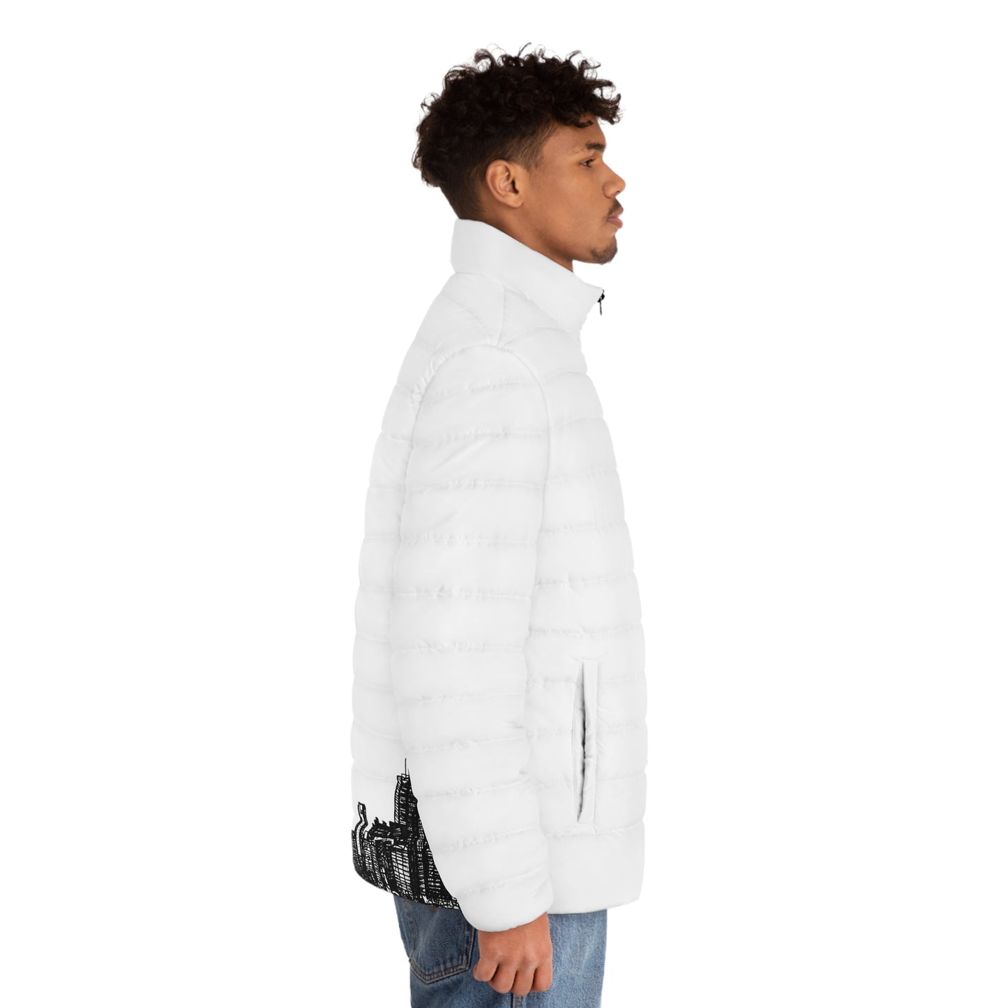 Men's Puffer Jacket (AOP) Bachi 6ix Toronto Skyline Printify