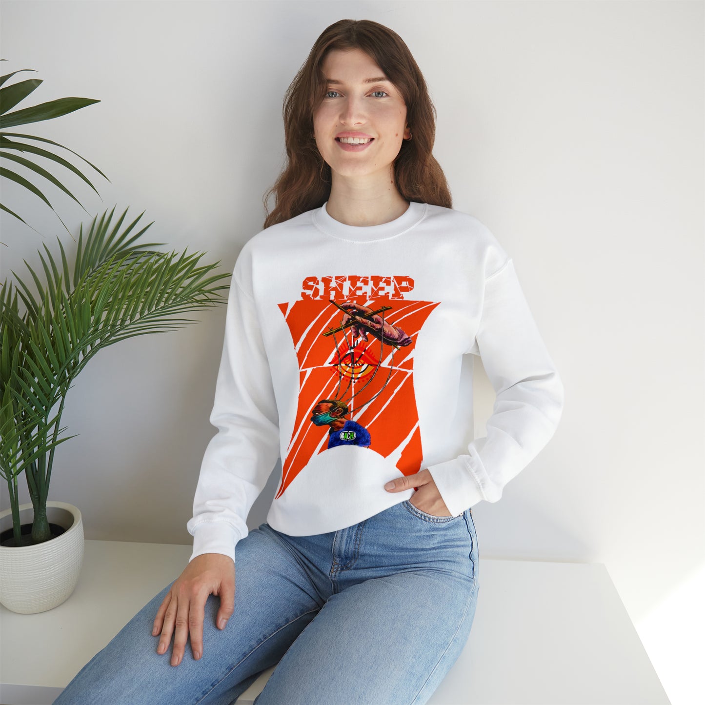Unisex Sweatshirt Sheep And Puppet