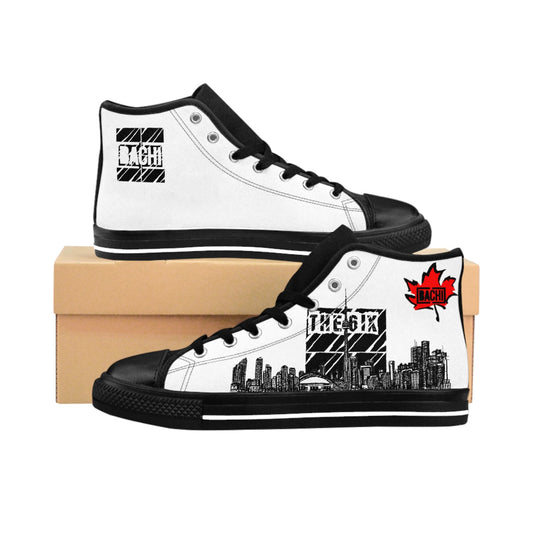 Men's High Top Sneaker Dripper 6ix Skyline White Printify