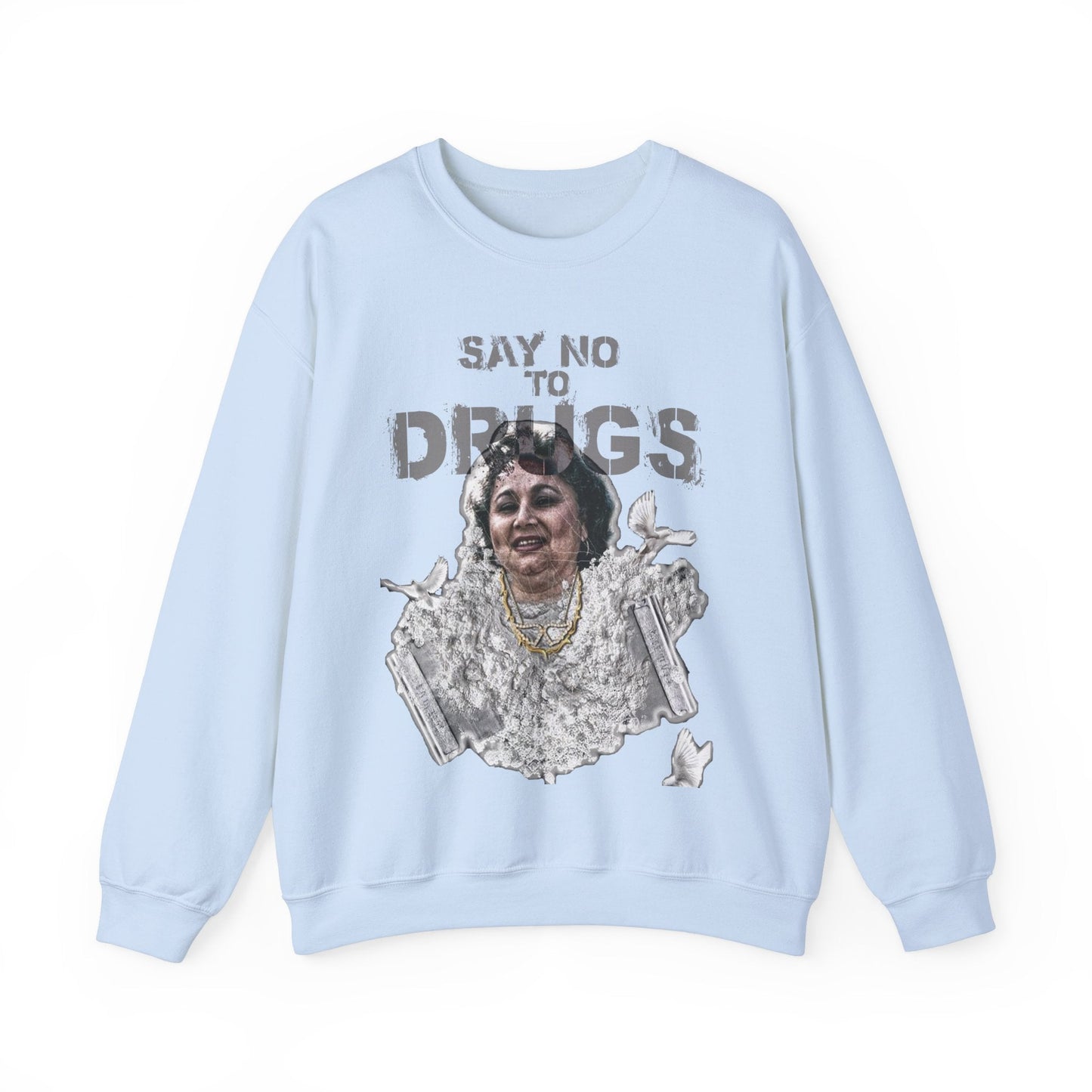 Unisex Sweater Griselda Blanco White Birds Printify