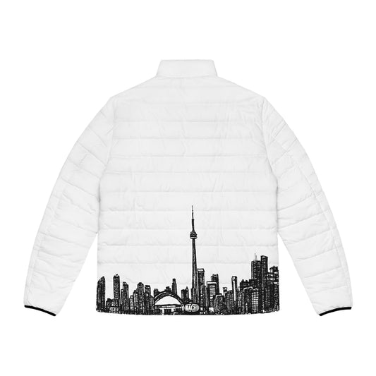 Men's Puffer Jacket (AOP) Bachi 6ix Toronto Skyline Printify