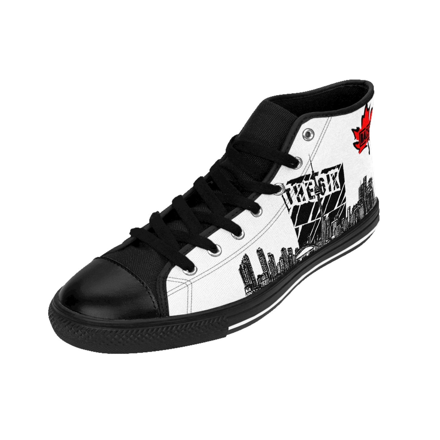 Men's High Top Sneaker Dripper 6ix Skyline White Printify