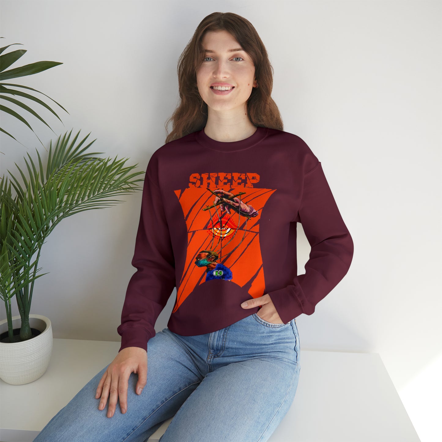 Unisex Sweatshirt Sheep And Puppet