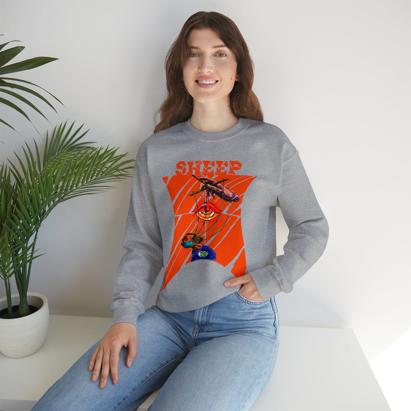 Unisex Sweatshirt Sheep And Puppet