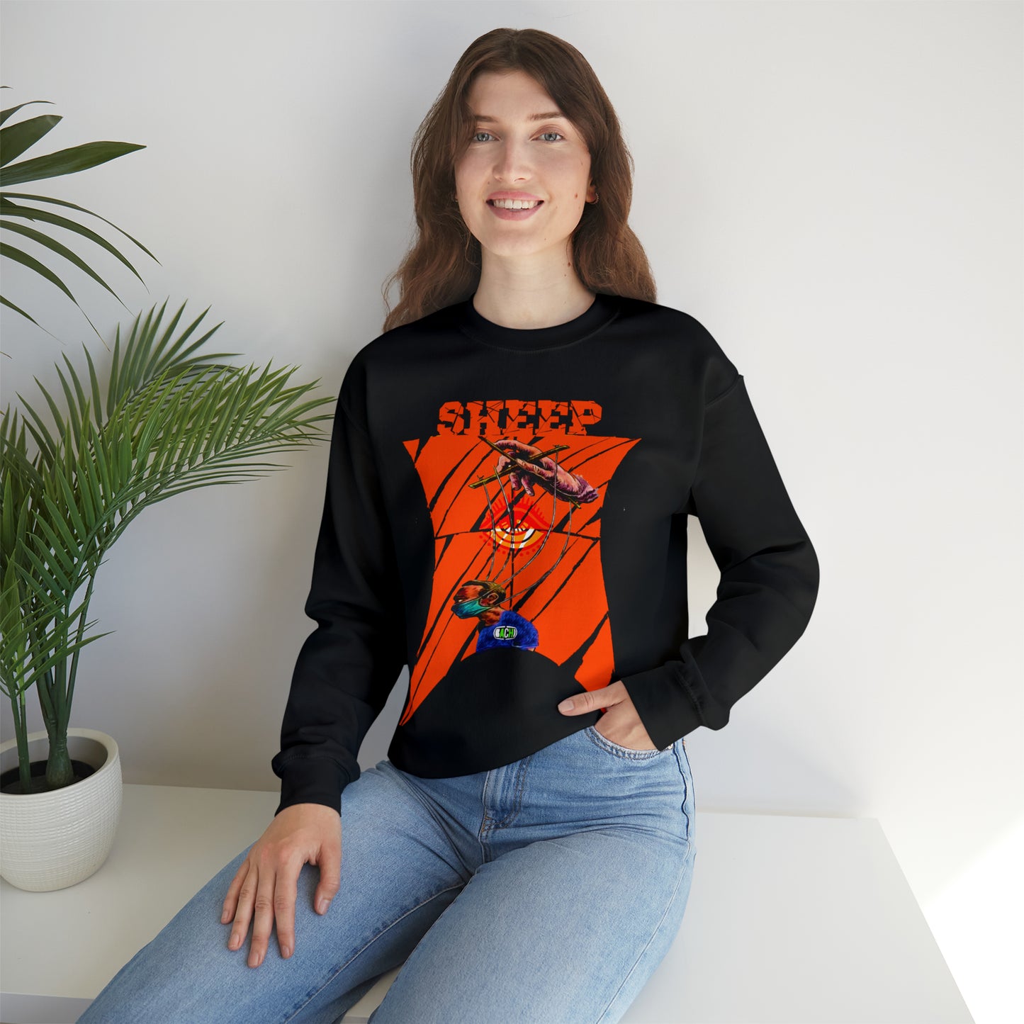 Unisex Sweatshirt Sheep And Puppet
