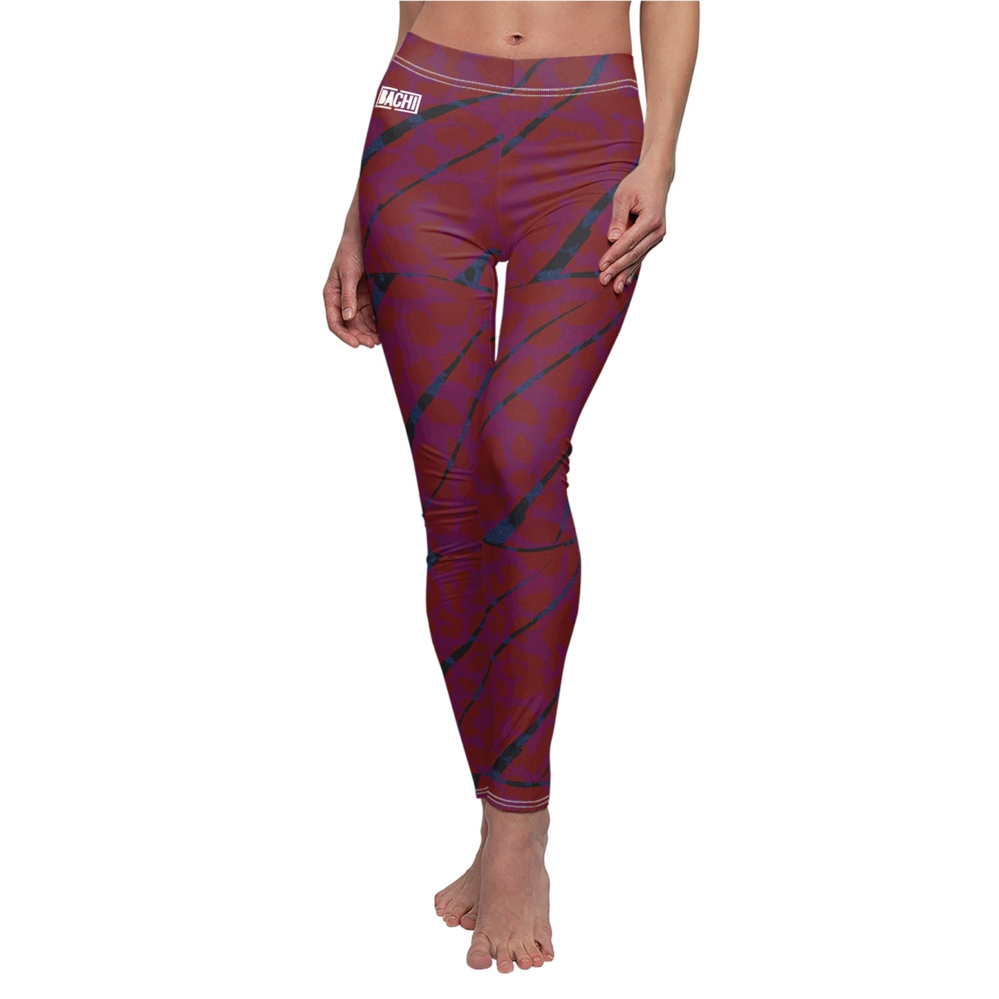 Women's Casual Leggings Bachi Red Blue Printify