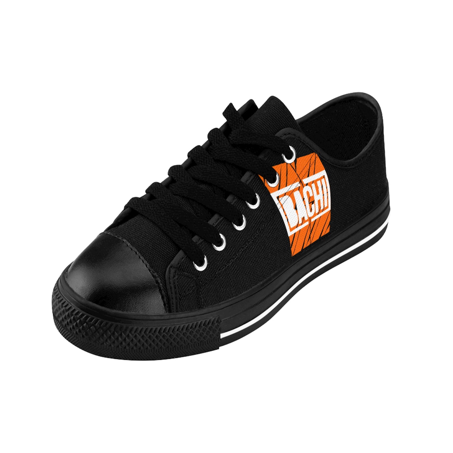 Mens Low cut Sneakers Orange and Black Drippers