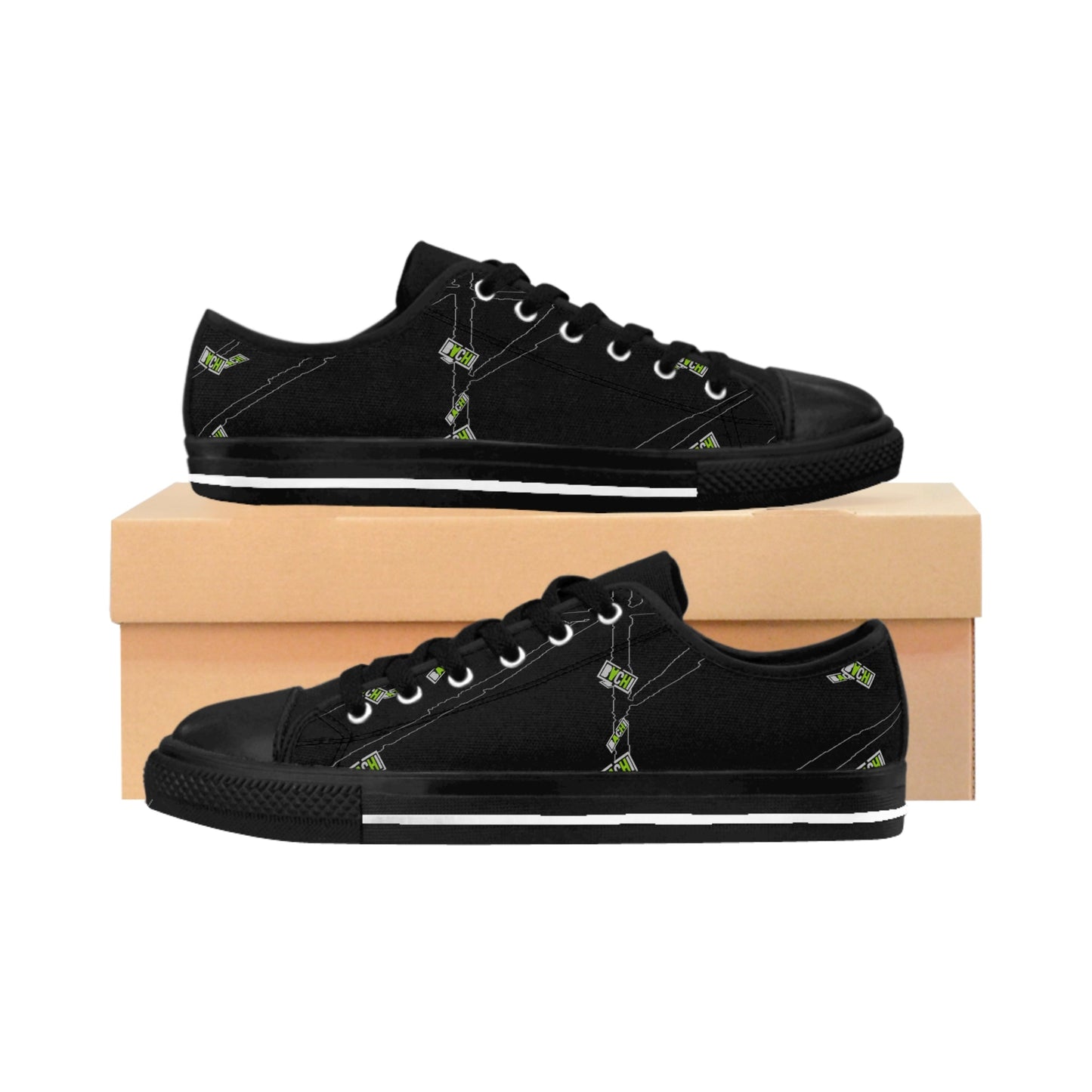Women's Sneakers Bachi All Over Black Tone Printify