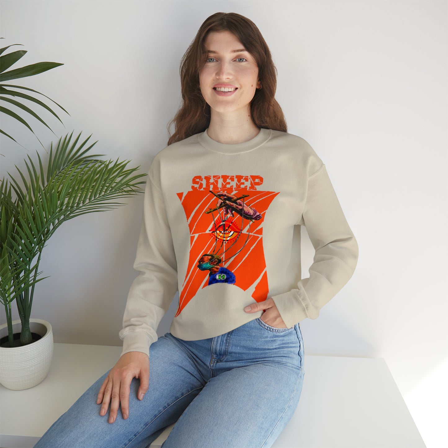 Unisex Sweatshirt Sheep And Puppet