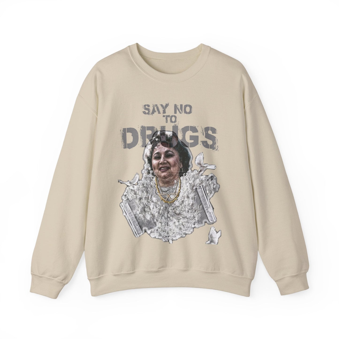 Unisex Sweater Griselda Blanco White Birds Printify