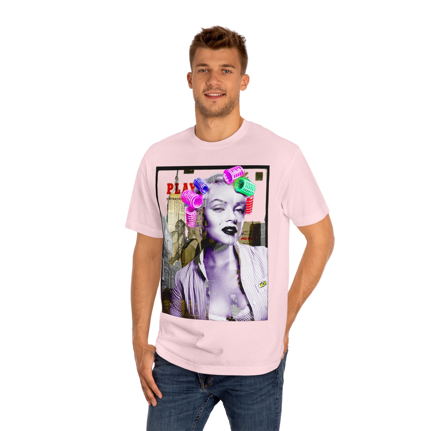 Unisex T-shirt Marilyn Monroe Pink Rollers