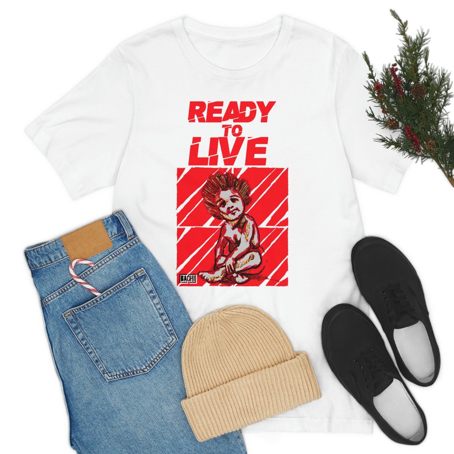 Unisex T-shirt Ready To Live In Red