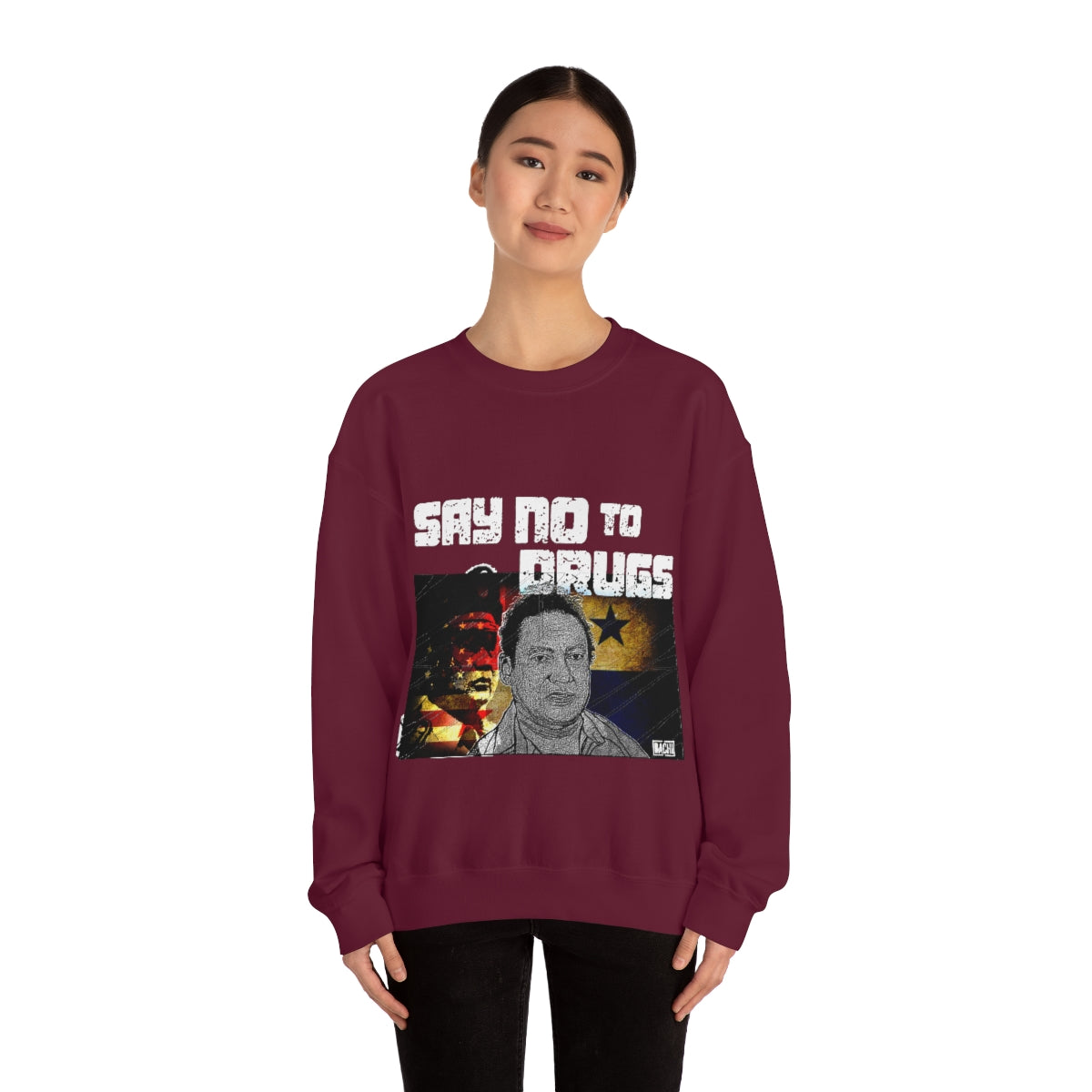 Manuel Noriega Say No To Drugs Unisex Crewneck Sweatshirt - Bachi Apparel