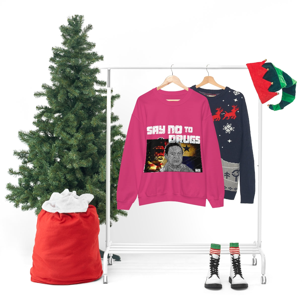 Manuel Noriega Say No To Drugs Unisex Crewneck Sweatshirt - Bachi Apparel