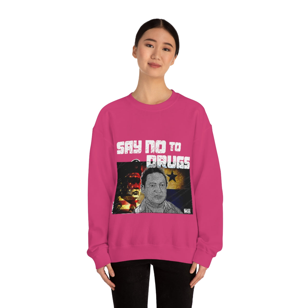Manuel Noriega Say No To Drugs Unisex Crewneck Sweatshirt - Bachi Apparel