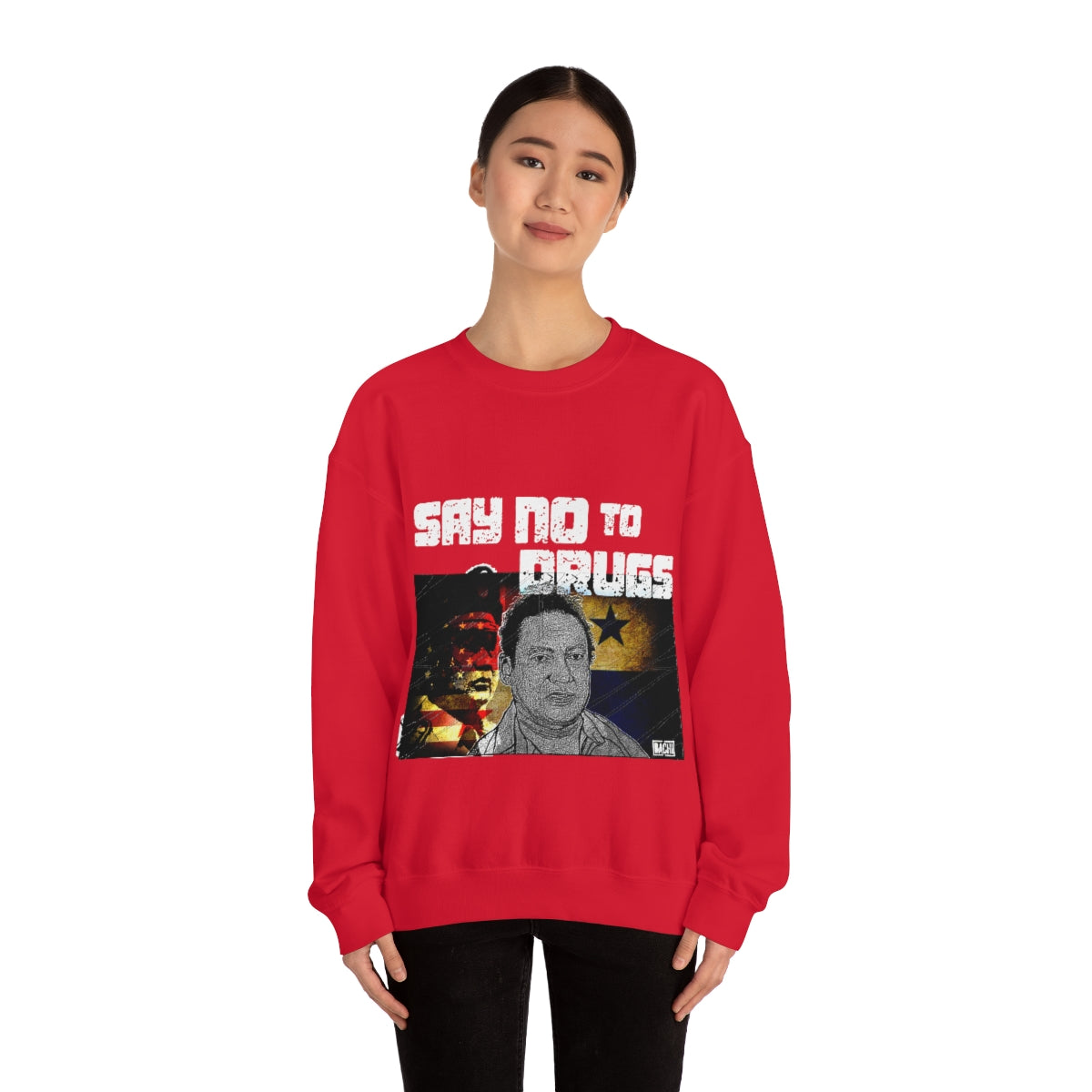 Manuel Noriega Say No To Drugs Unisex Crewneck Sweatshirt - Bachi Apparel