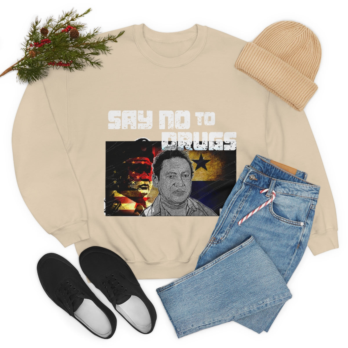 Manuel Noriega Say No To Drugs Unisex Crewneck Sweatshirt - Bachi Apparel