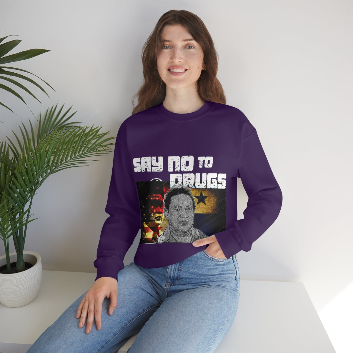 Manuel Noriega Say No To Drugs Unisex Crewneck Sweatshirt - Bachi Apparel