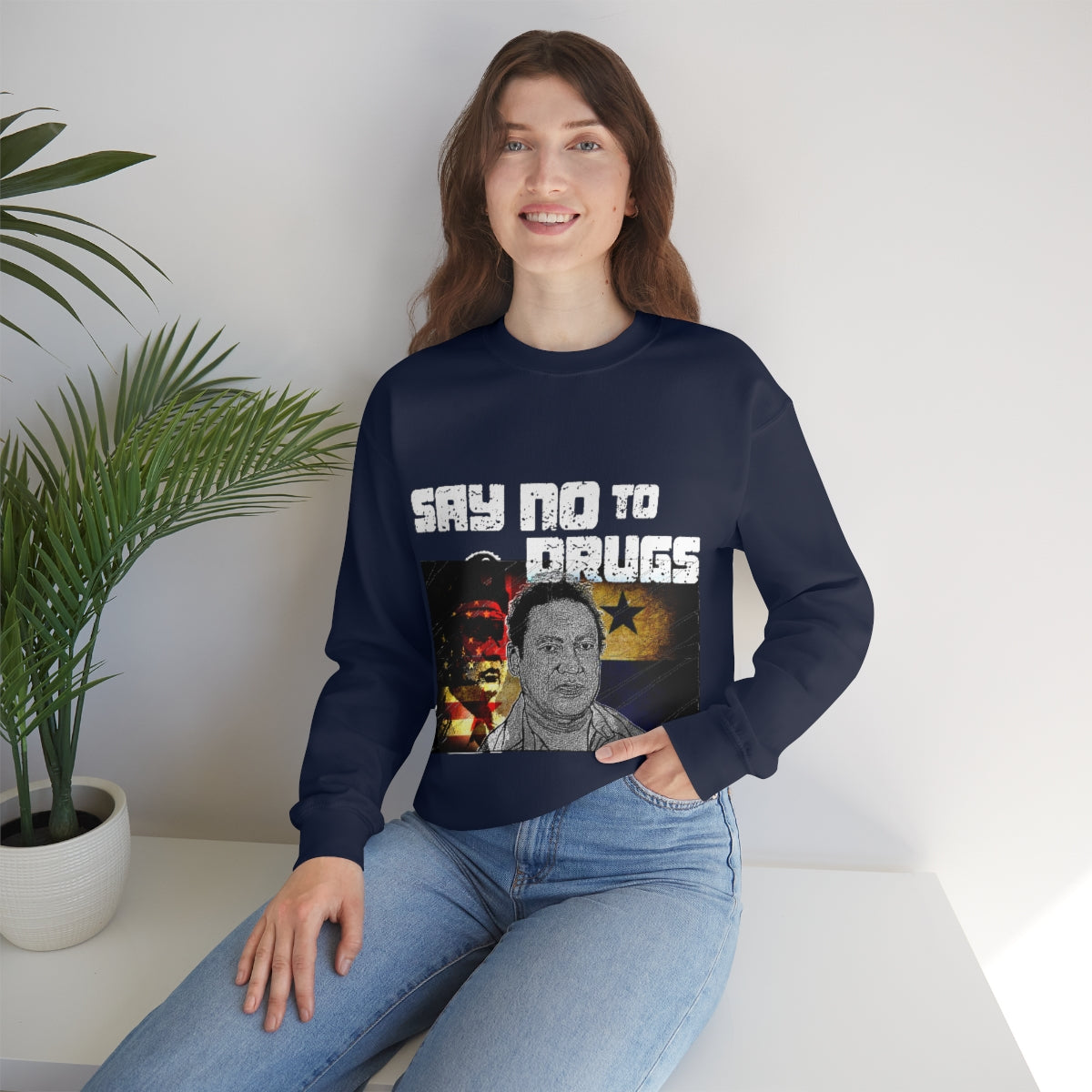 Manuel Noriega Say No To Drugs Unisex Crewneck Sweatshirt - Bachi Apparel