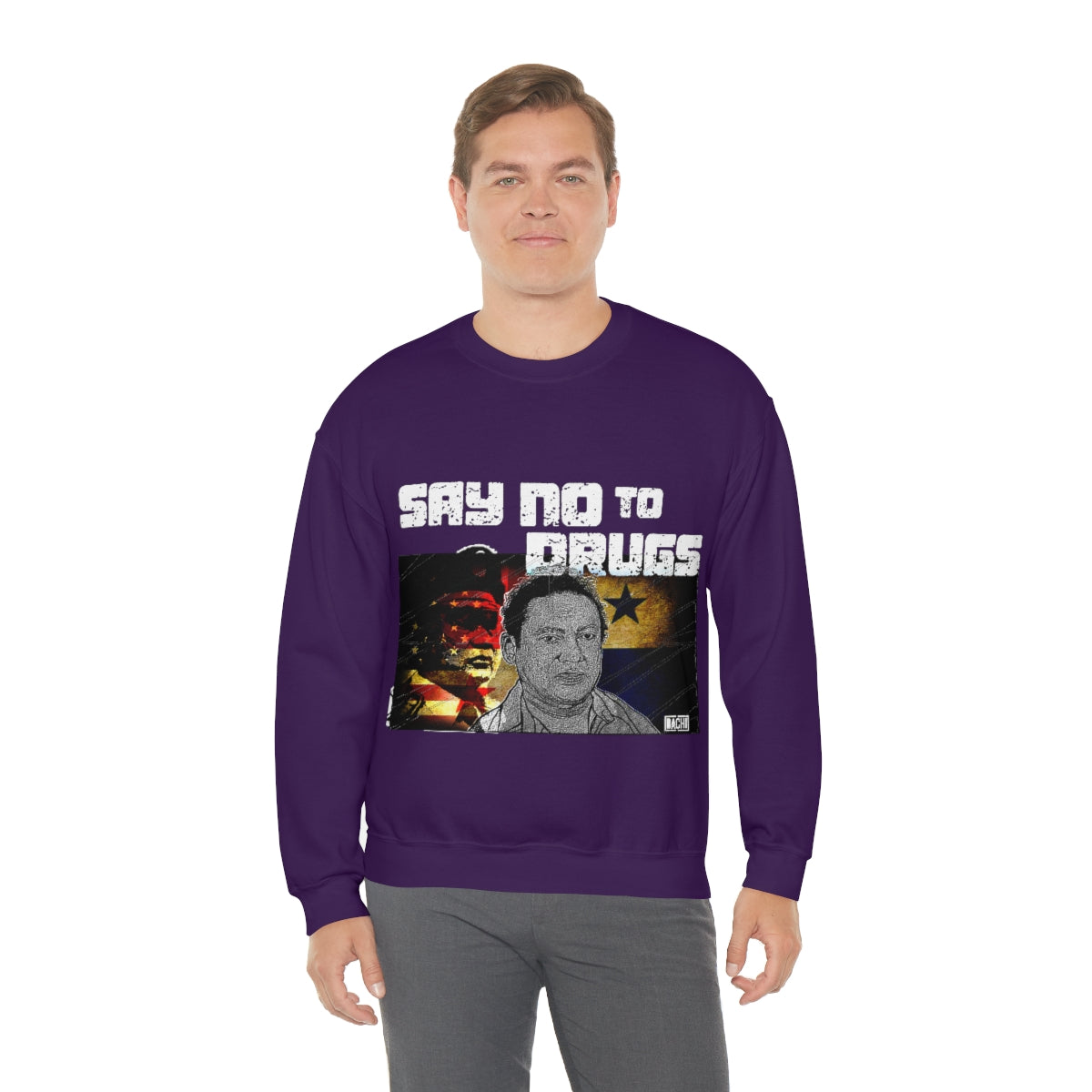 Manuel Noriega Say No To Drugs Unisex Crewneck Sweatshirt - Bachi Apparel
