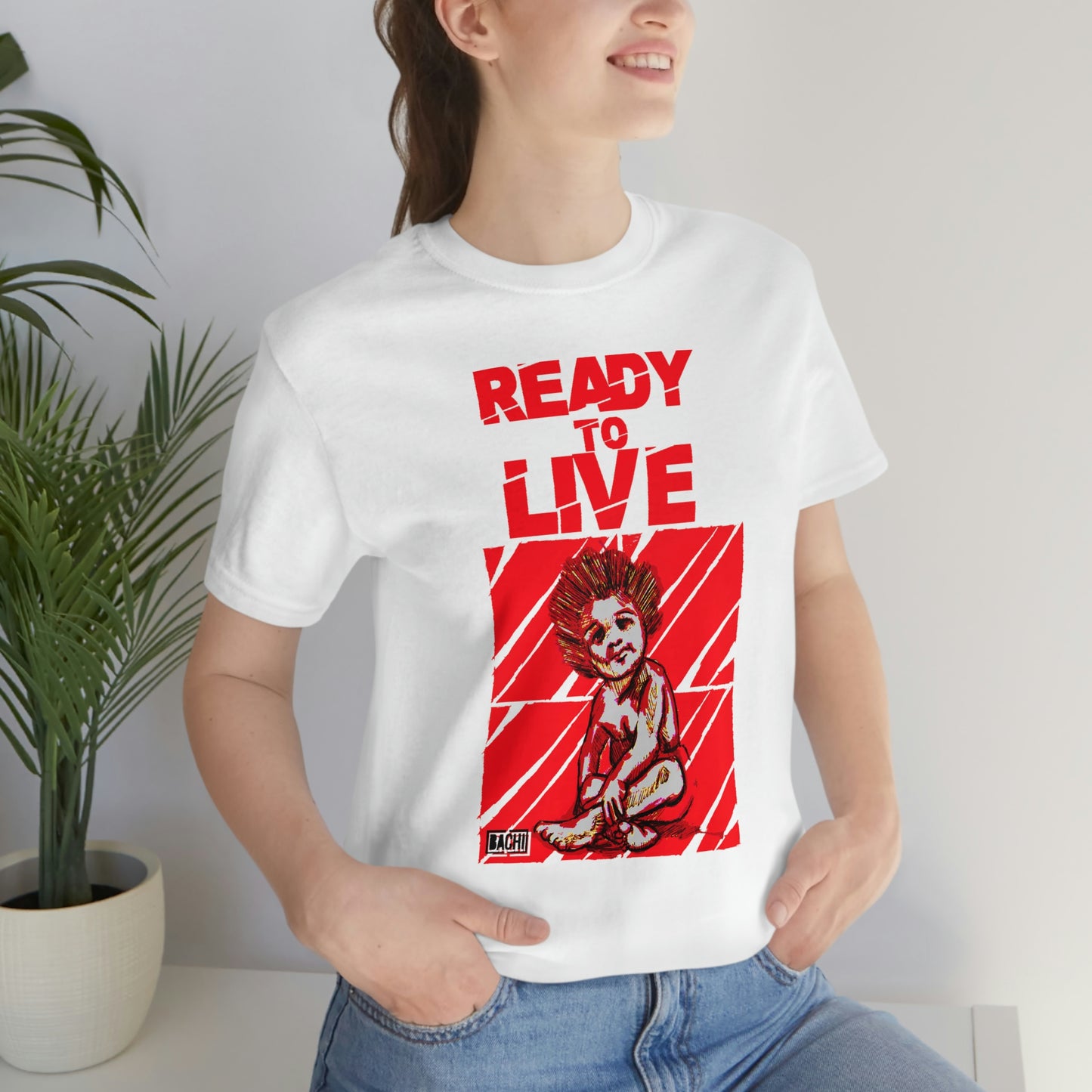 Unisex T-shirt Ready To Live In Red