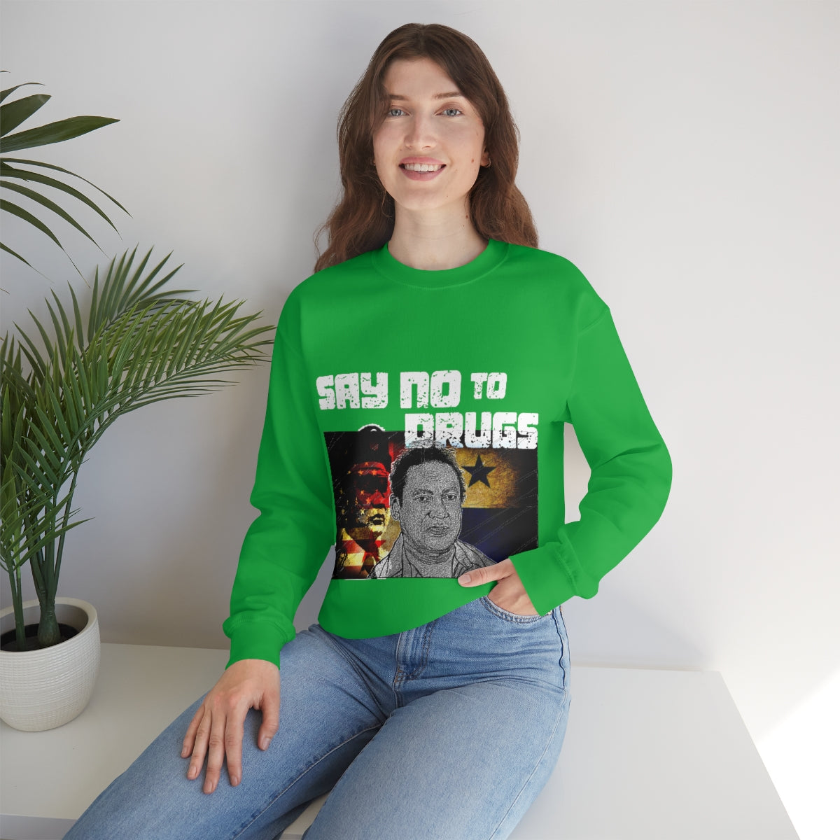 Manuel Noriega Say No To Drugs Unisex Crewneck Sweatshirt - Bachi Apparel