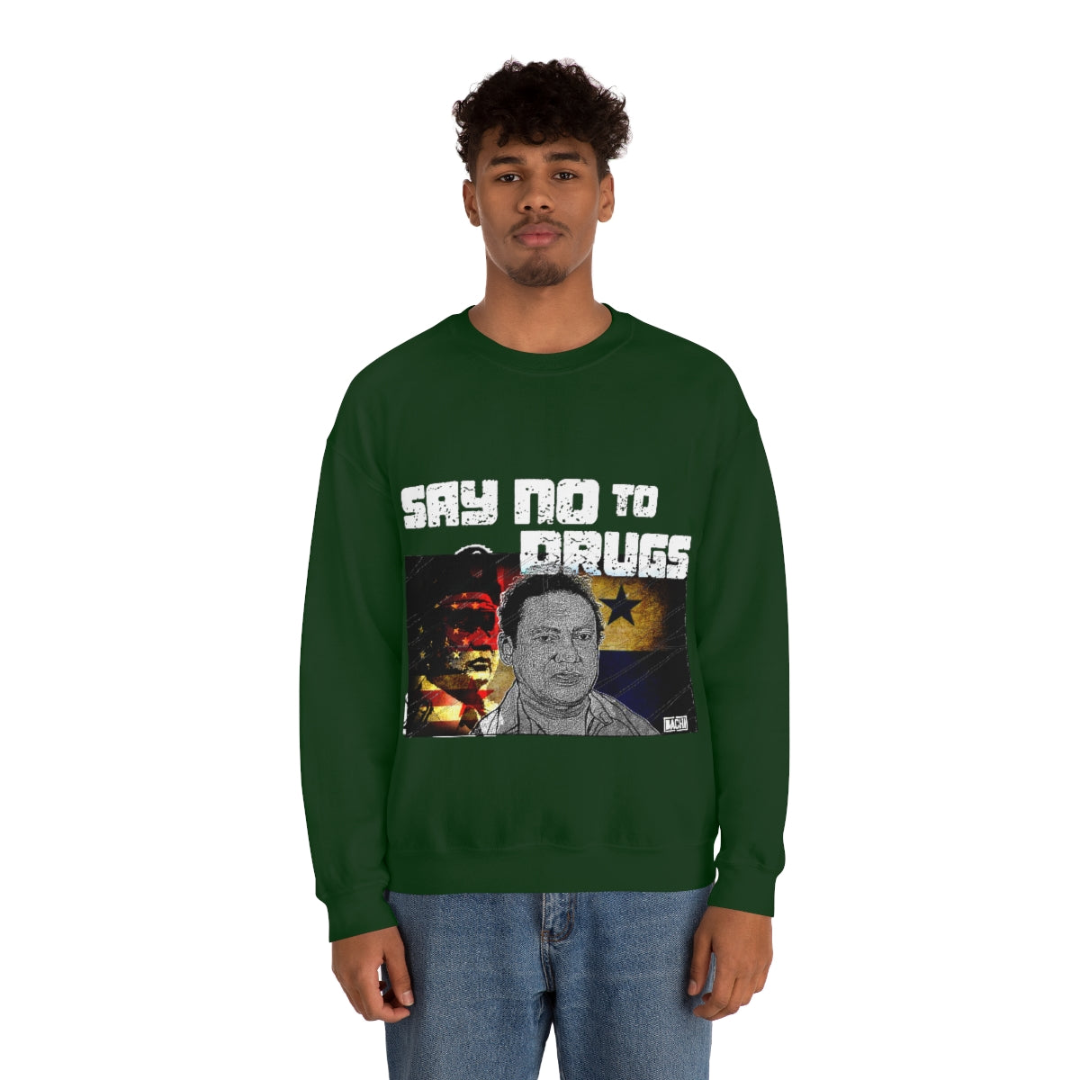 Manuel Noriega Say No To Drugs Unisex Crewneck Sweatshirt - Bachi Apparel