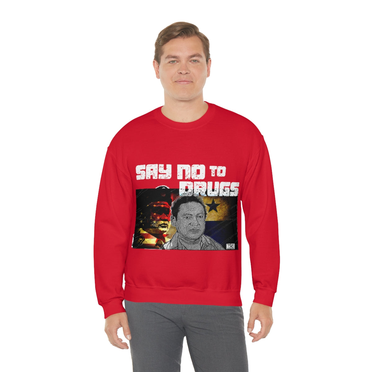 Manuel Noriega Say No To Drugs Unisex Crewneck Sweatshirt - Bachi Apparel