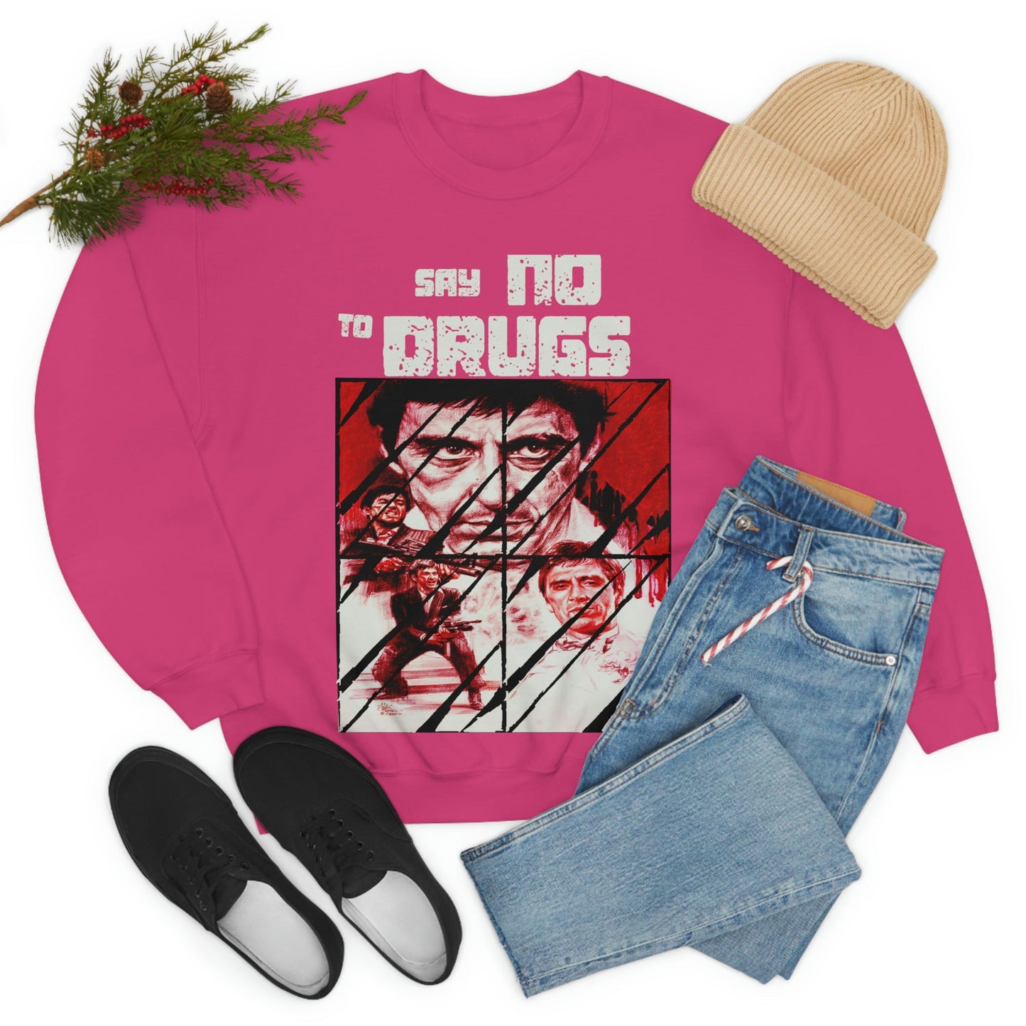 Unisex Sweater Scarface faces Printify