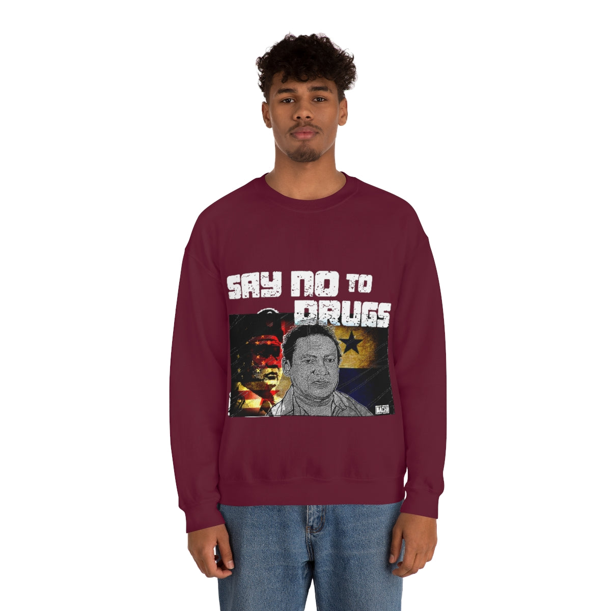 Manuel Noriega Say No To Drugs Unisex Crewneck Sweatshirt - Bachi Apparel