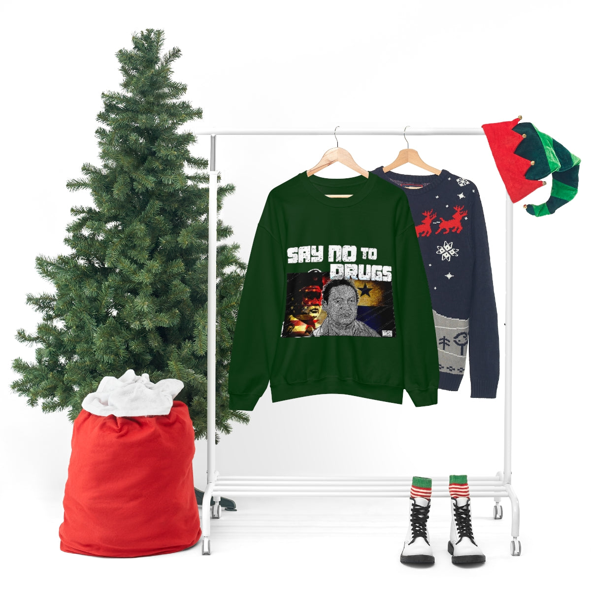 Manuel Noriega Say No To Drugs Unisex Crewneck Sweatshirt - Bachi Apparel